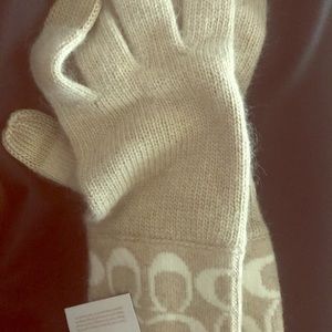 Beige Coach gloves